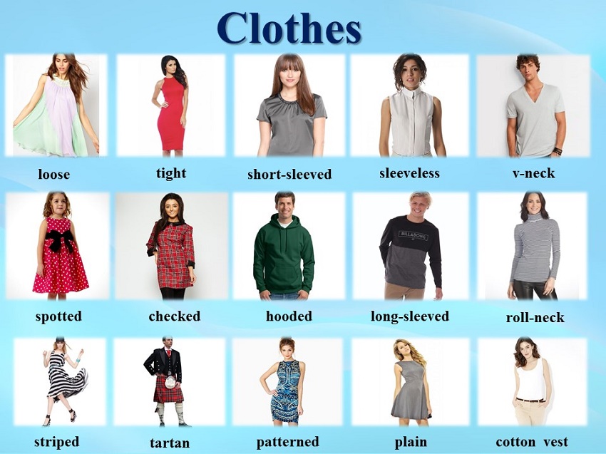 Одежда на английском с переводом и примерами